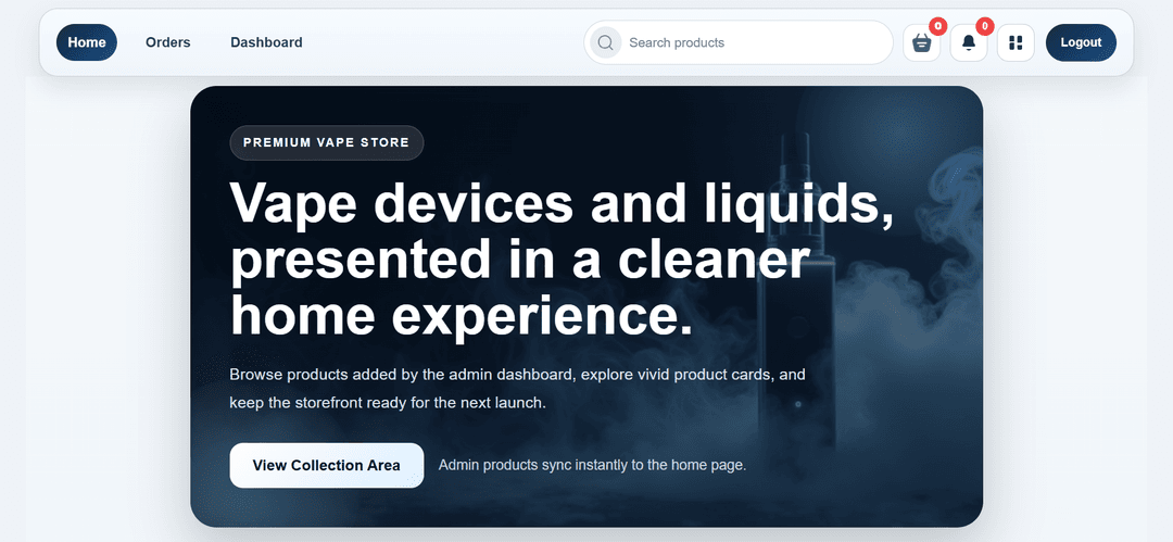 VibeStore — Modern E-Commerce Platform with Admin Dashboard